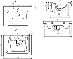 Misty Тумба с раковиной Спарта 65 белая – фотография-5
